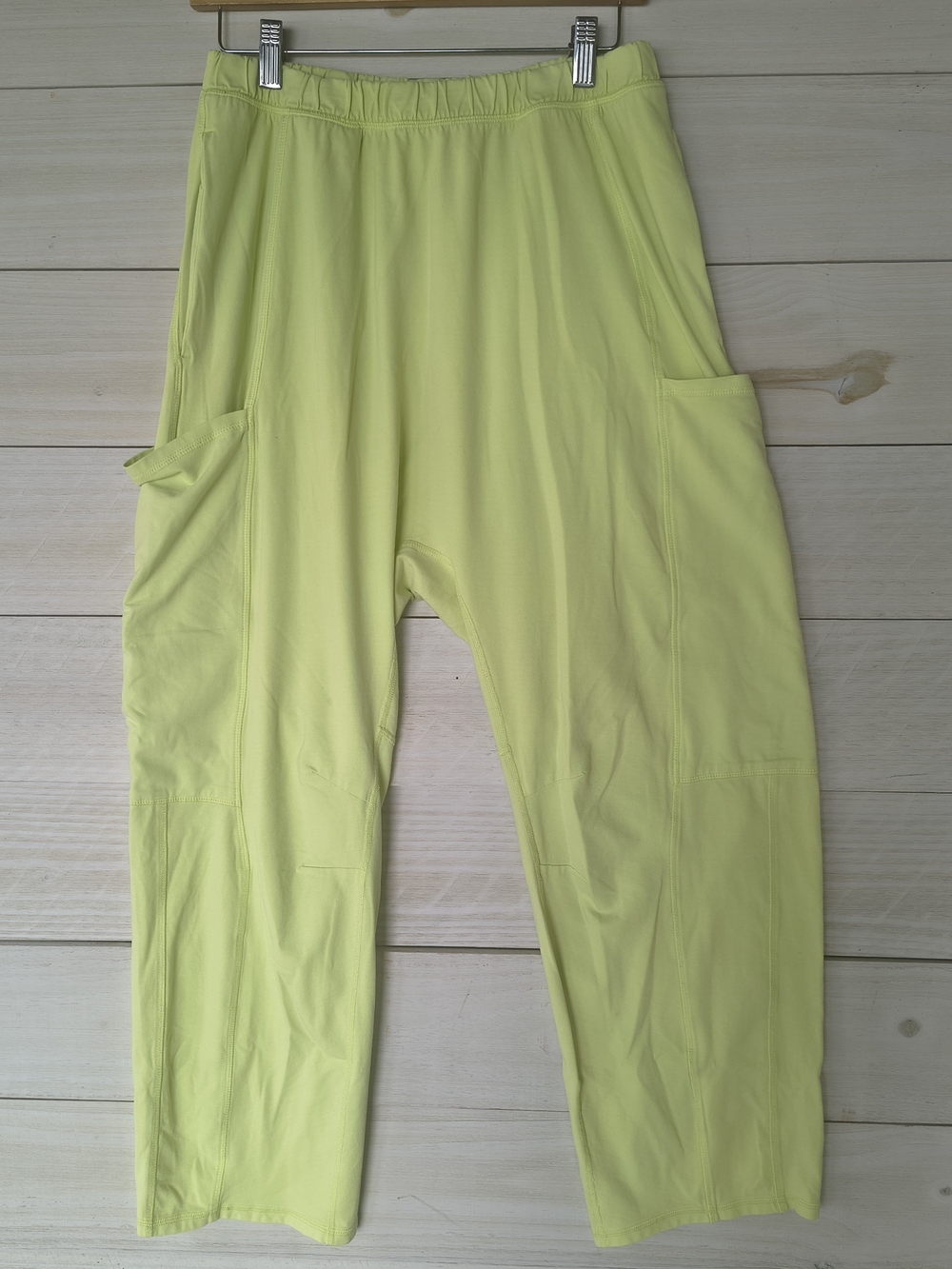 Free People Women’s Lightweight Yellow Relaxed-Fit Pocket Pants